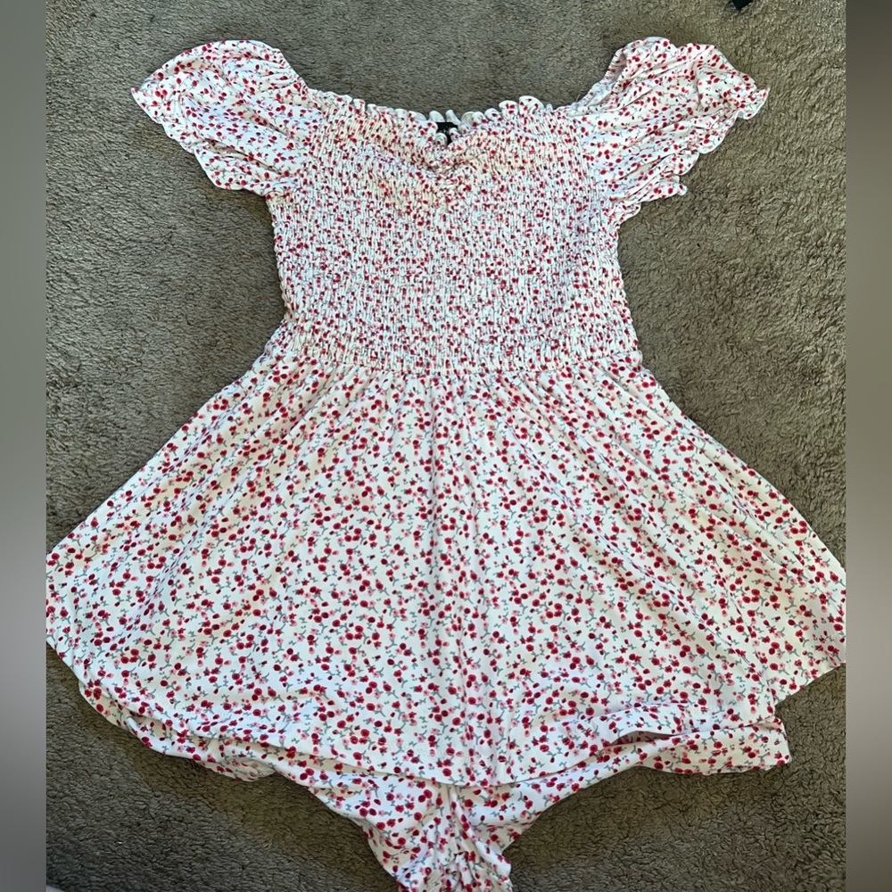 Justify White, pink and red floral romper, one piece